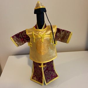 Asian Dress Wine Bottle Holder with hat and vest